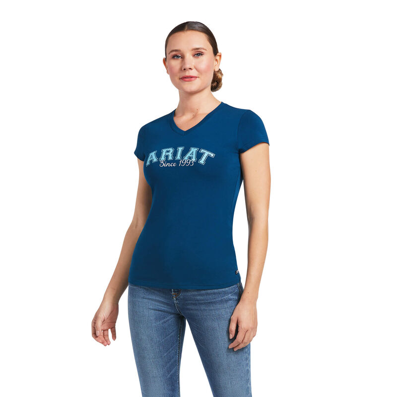 Camisetas Ariat Since 1993 Azules Mujer - Chile 843-REAJCM